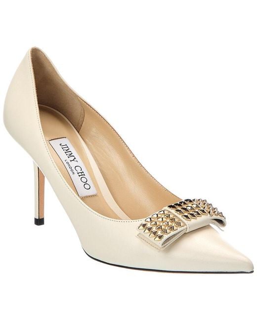 Jimmy Choo White Love 85 Leather Pump