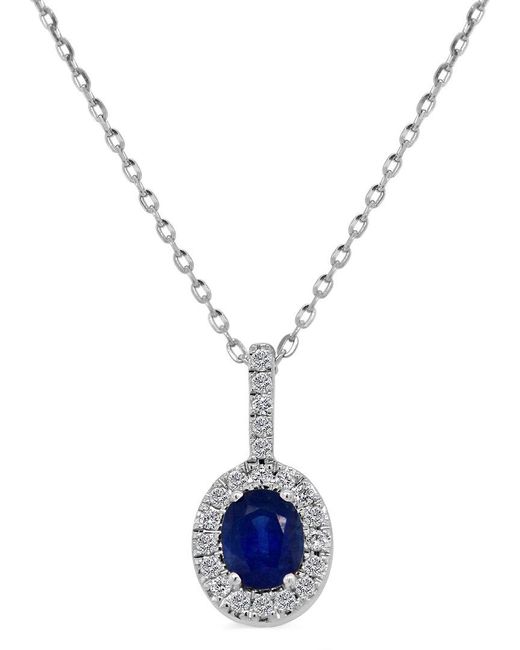 Sabrina Designs Blue 14K 0.55 Ct. Tw. Diamond & Sapphire Oval Pendant