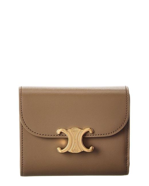 Céline Brown Small Flap Leather Wallet