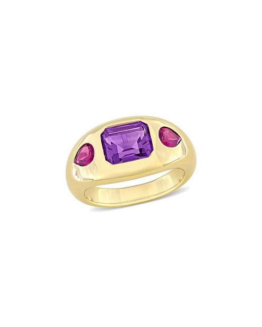 Rina Limor Pink 14k 3.70 Ct. Tw. Violet Spinel Three Stone Ring