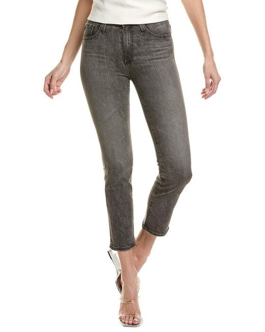 AG Jeans Gray Isabelle High-rise Straight Crop Jean