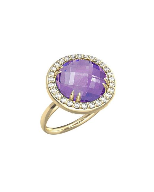 I. REISS Purple 14k 3.45 Ct. Tw. Diamond & Amethyst Cocktail Ring
