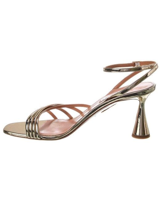 Aquazzura Metallic Latour 75 Leather Sandal