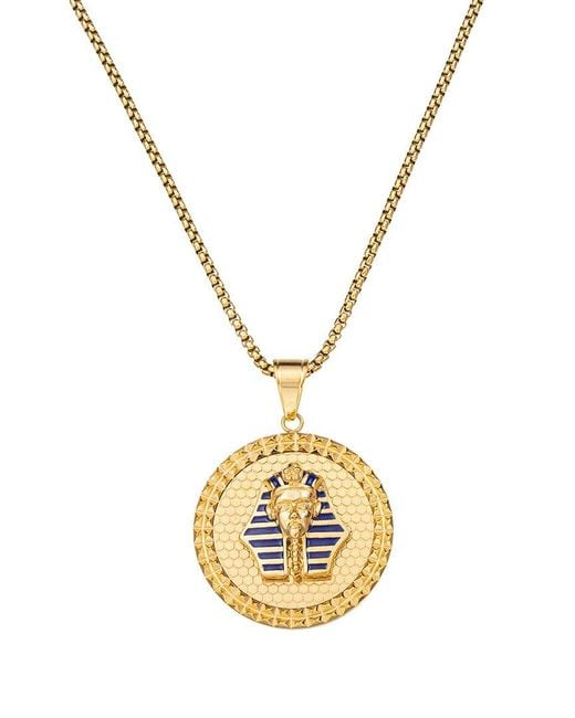 Eye Candy LA Metallic The Bold Collection Titanium Cz Egyptian King Pendant Necklace