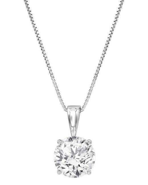 Lab Grown Diamonds Metallic 14k 0.50 Ct. Tw. Lab Grown Diamond Solitaire Pendant Necklace