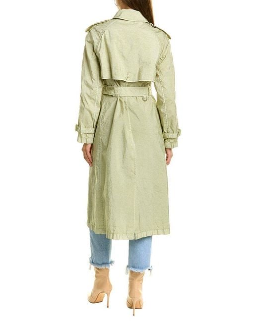 Burberry Green Garment Dyed Nylon Trench Coat