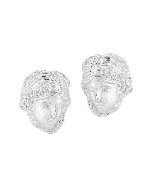 Chloe and Madison White Jewelry Plated Earrings