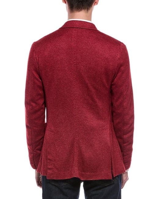 Isaia Red Silk & Cashmere-Blend Jacket for men