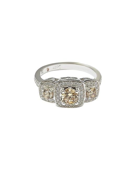 Suzy Levian White Silver Cz Ring