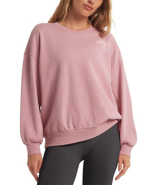 Z Supply Pink Oversized Manifest Sweatshirt