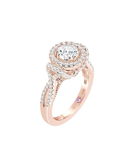 Suzy Levian White Rose Gold Vermeil Cz Ring
