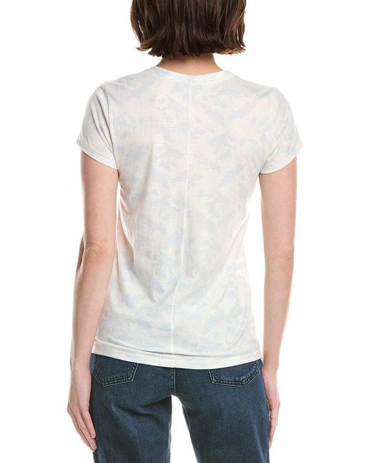 Rag & Bone White All Over Summer Leaf T-Shirt