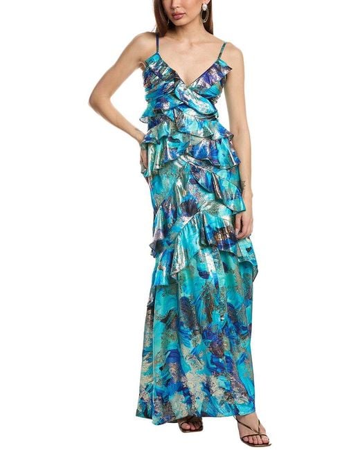 Ramy Brook Blue Harlen Gown