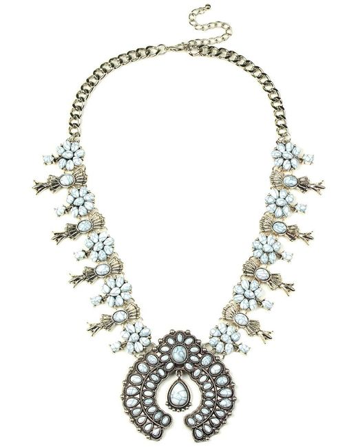 Eye Candy LA Metallic The Luxe Collection Howlite White Blossom Drop Necklace