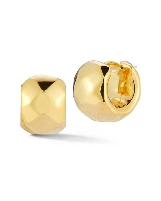 Sphera Milano Metallic 14k Over Silver Hollow Geometric Chunky Hoops