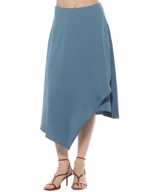 Alexia Admor Blue Jess Asymmetric Skirt