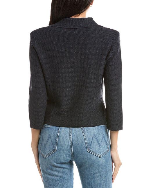 St. John Gray Fitted Knit Jacket