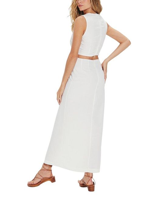 ViX White Solid Gracie Detail Long Dress