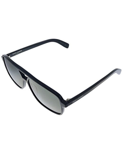 Saint Laurent White Sl-176 58mm Sunglasses