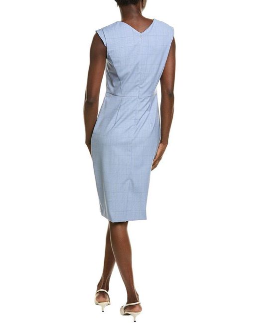 Boss Blue Docia Wool Sheath Dress
