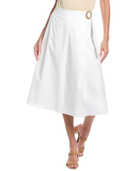 Nicole Miller White Midi Skirt