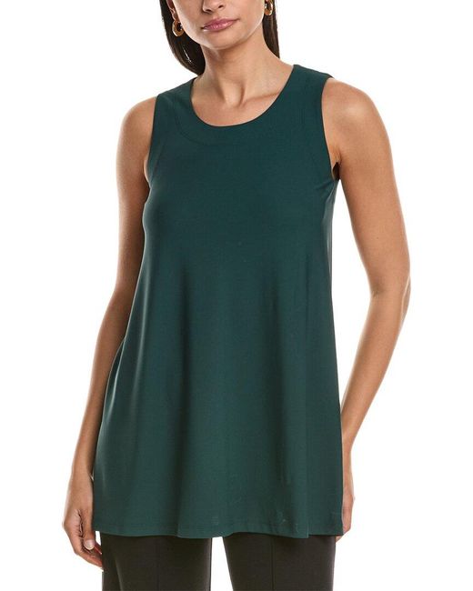 Lafayette 148 New York Green Scoop Neck Tank Top