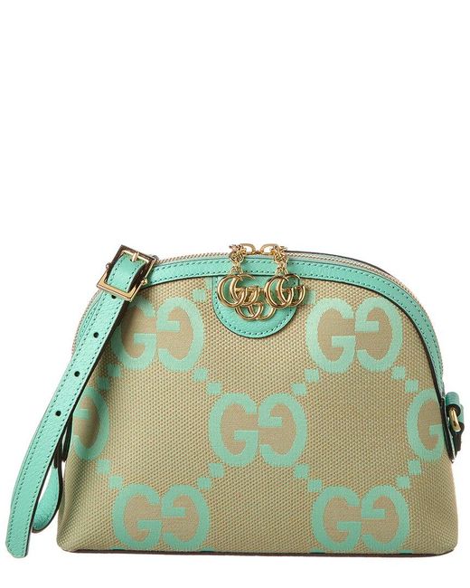 Gucci Green Ophidia Small Jumbo GG Canvas Shoulder Bag