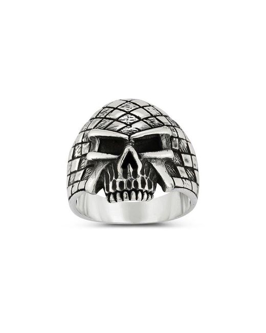 YIELD OF MEN White Yield Of Silver Skull Ring for men