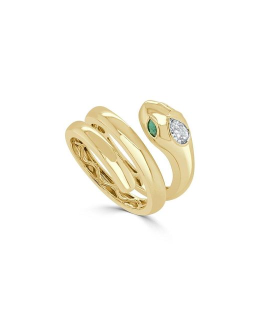 Sabrina Designs Metallic 14k 0.35 Ct. Tw. Diamond & Emerald Snake Ring
