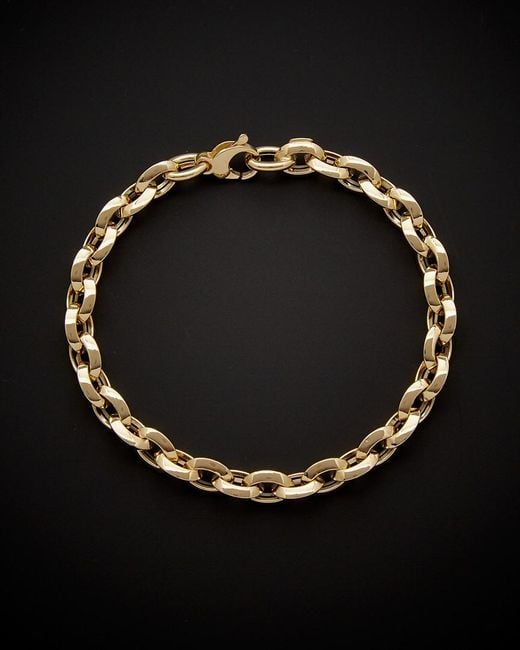 Italian Gold Black 14k Fancy Oval Rolo Bracelet for men