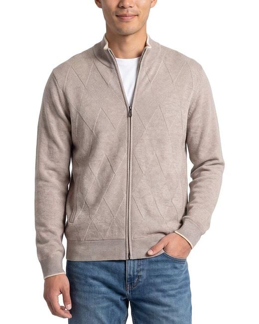 Raffi Gray Jacquard Zip Wool & Cashmere-blend Jacket for men