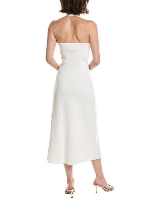 Nia White Tamia Knit Midi Dress