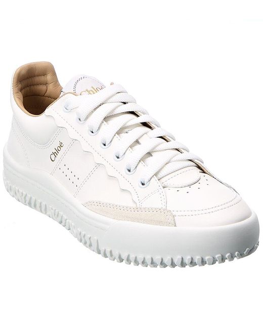 chloe franckie leather sneakers