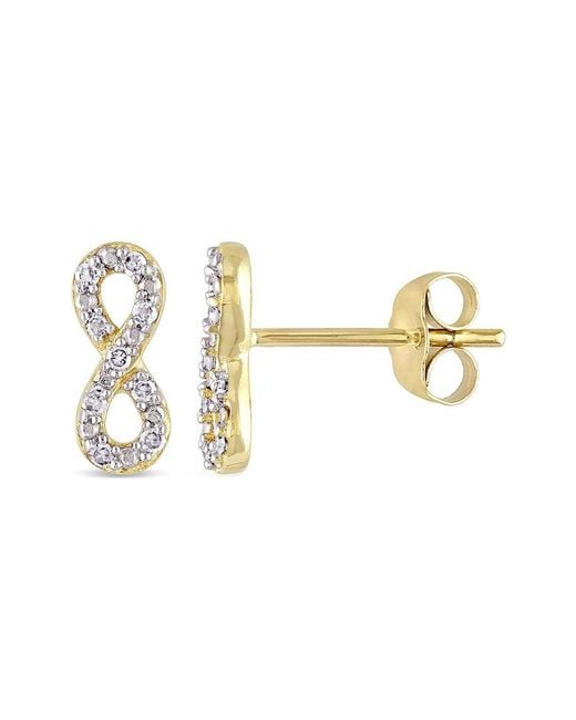 Rina Limor Metallic 10k 0.09 Ct. Tw. Diamond Infinity Earrings