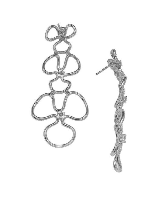 Suzy Levian CZ Jewelry White Suzy Levian Silver Cz Drop Earrings