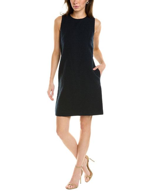 Carolina Herrera Black Popcorn Knit Linen-blend Shift Dress