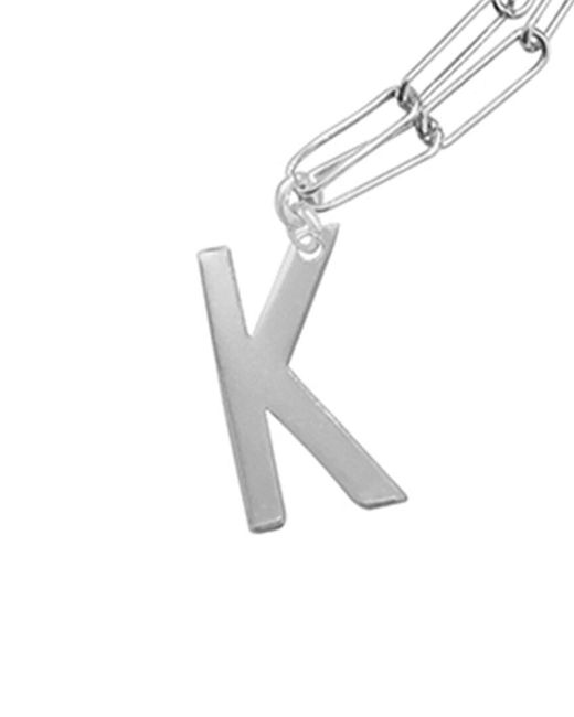 Adornia White Plated Initial Necklace (A-Z)