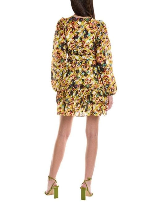 Marie Oliver Yellow Preston Linen-Blend Mini Dress
