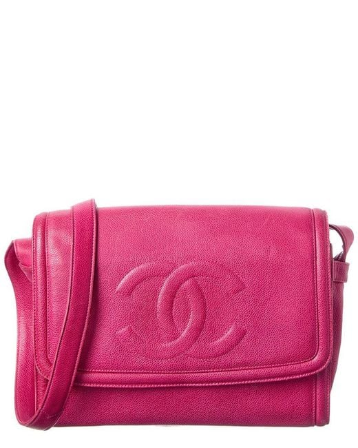 Chanel Hot Pink Caviar Leather Messenger Bag (authentic Pre-loved)