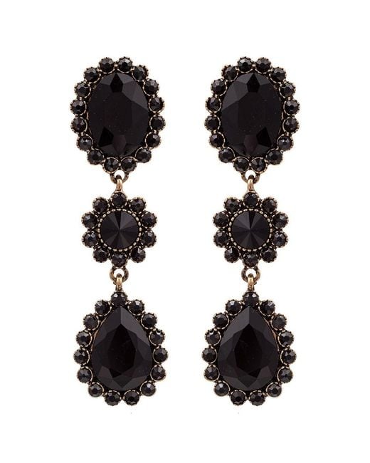 Eye Candy LA Black Luxe Collection Crystal Cascade Drop Earrings