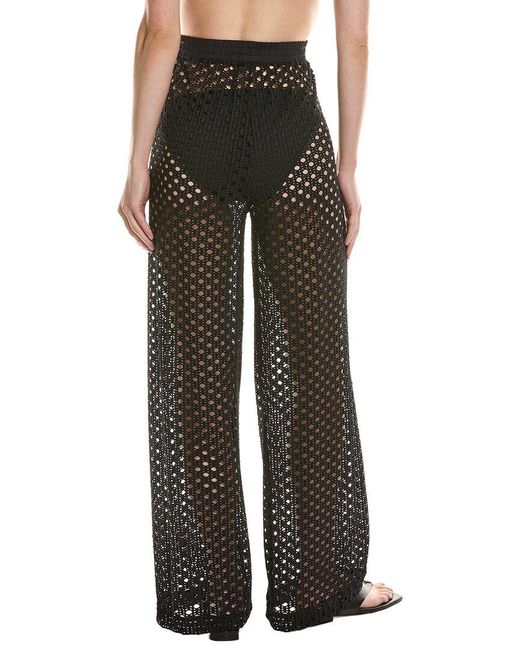 Carmen Marc Valvo Black Crochet Pant