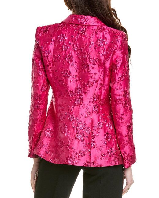 Amanda Uprichard Red Aldridge Brocade Blazer