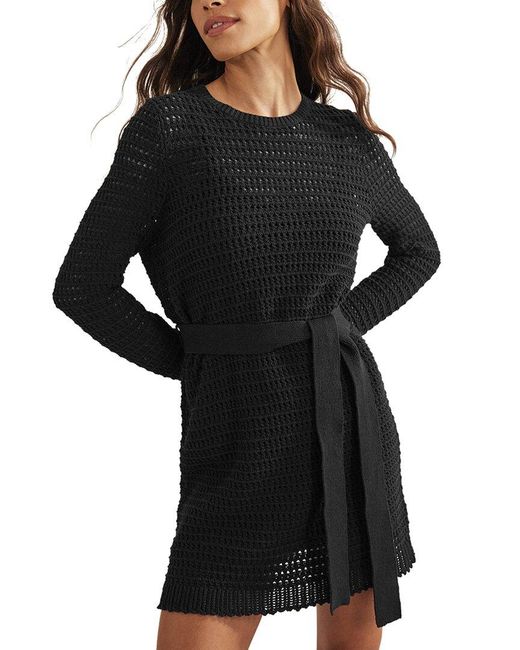 Boden Black Crochet Knit Dress