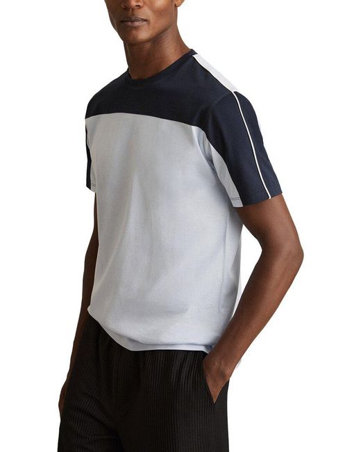 Reiss Gray Otis Mercerised Colour T-Shirt for men