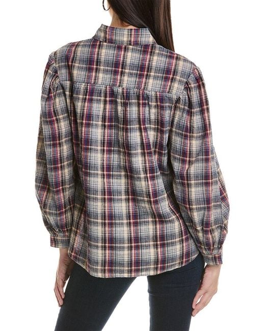 Isabel Marant Brown Etoile Checked Linen-blend Blouse