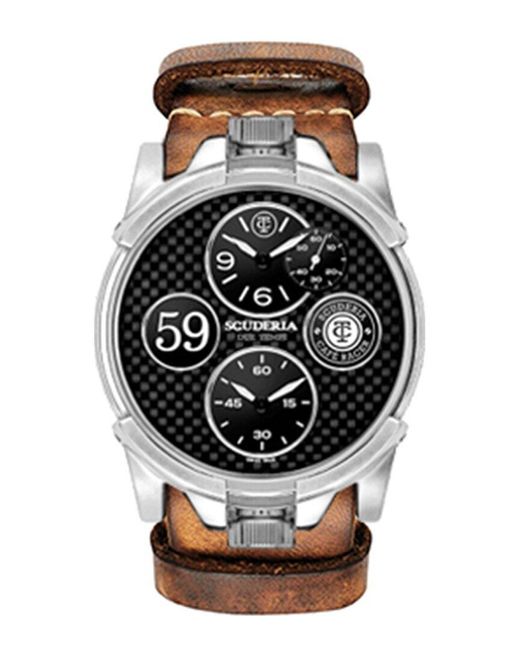 CT Scuderia Leather Due Tempi Watch for Men Lyst UK