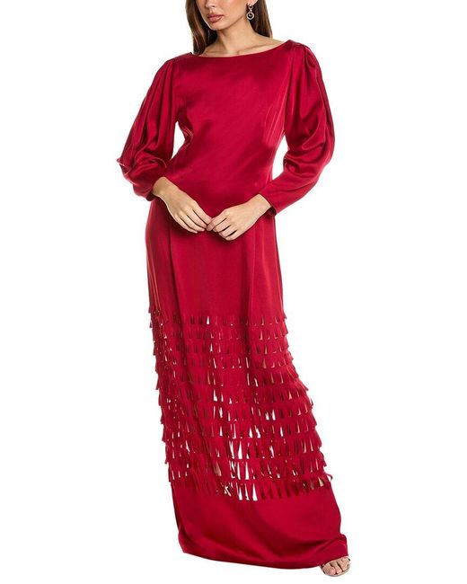 Alberta Ferretti Laser Cutout Gown in Red Lyst UK