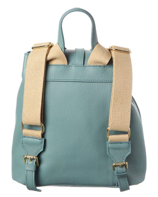 Italian Leather Green Backpack