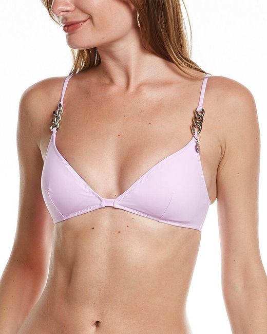 Stella McCartney Pink Chain Link Triangle Bikini Top