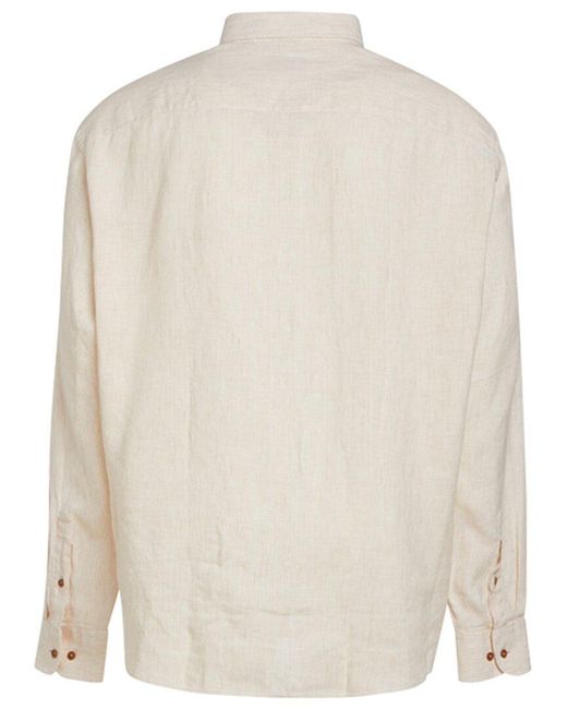 UNTUCKit White Wrinkle-resistant Hudelot Linen Shirt for men